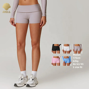 CNSHELL 230gsm Yoga in Nylon con cuciture a costine anteriori in <span class=keywords><strong>pizzo</strong></span> a piega alta vita Mini abito bianco piccolo <span class=keywords><strong>pantaloncini</strong></span> da donna - Product Image 1