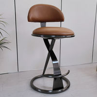 Tabourets de bar au design italien-Chaises de bar en métal avec dossier Sièges vintage modernes pour la maison, l'extérieur et l