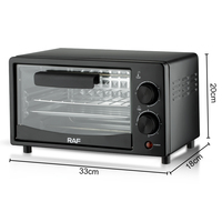 Four électrique compact 12L en acier inoxydable pour cuisine, avec minuterie, idéal pour gâteaux, toasts et pizzas