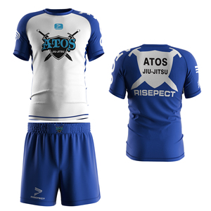 Conjunto de Rashguard y Pantalones Cortos de MMA para Hombre, Anti-rozaduras, Costuras Planas, Elástico y Duradero para Grappling sin Gi - Product Image 5