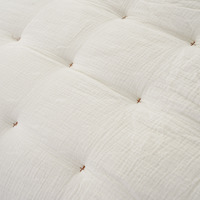Couette matelassée respirante en gaze de coton biologique multicouche GOTS, pré-lavée, avec points de fixation, pour lit
