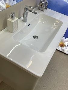 <span class=keywords><strong>Meuble</strong></span> de salle de bain mural avec armoire à pharmacie LED - <span class=keywords><strong>Meuble</strong></span> de salle de bain flottant blanc crème avec lavabo en céramique - Product Image 6