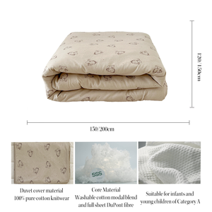 Couverture lavable en coton tricoté pour bébé Couette chaude amovible Couette douce et respirante pour berceau et chambre d'enfant - Product Image 2