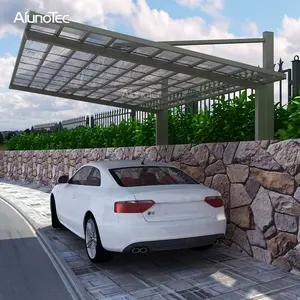 AlunoTec Durável Impermeável Carport Car Garage Park Moda Alumínio Policarbonato Garagens Canopy Car Port