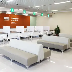 Newest office furniture factory directly sell customized green material leisure waiting area leather sofa sets hotel lounge