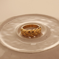 Chunky Corde Torsadée Anneau En Acier Inoxydable 18k Pvd Plaqué Or Ternir Gratuit Bijoux En Gros Bande Anneau pour Femmes Accessoires