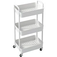 Étagère de rangement de cuisine mobile en plastique PP multicouche avec roulettes, organisateur pour espaces étroits, présentoir pour vaisselle et articles divers, design de meuble de rangement