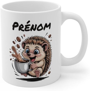 Taza de Café Personalizada Clásica Teecustom con Diseño de <span class=keywords><strong>Erizo</strong></span> - Reutilizable, Linda y Energética con Nombre - Apta para Microondas, Regalo - Product Image 2