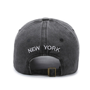 <b>New</b> <b>York</b> Embroidered Baseball <b>Cap</b> Washed Cotton Sun Protection Unisex Duckbill Hat Canvas Material Multiple Colors Available - Product Image 2