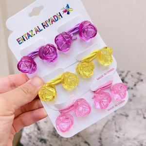 24Pcs Mylulu Dịch Vụ Tốt Nhất Bán Buôn Acrylic Hoa Hạt Trẻ Em Cô Gái Tóc Bobbles Đàn Hồi Đuôi Ngựa Hạt Gõ Bóng Tóc Quan hệ - Product Image 2