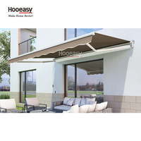Auvent rétractable mural de jardin Hooeasy, manuel, motorisé, réglable, en aluminium, avec bras pliables
