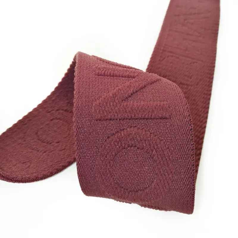 Custom 3D gravado Logo elástico webbing nylon macio Jacquard tecido elástico fita boxer cintura para roupa interior