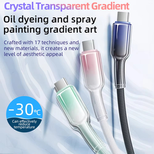 USB2.<span class=keywords><strong>0</strong></span> Type-C để C vỏ trong suốt nylon bện tinh khiết dây dẫn đồng 3A nhanh sạc cáp cho máy tính & tai nghe - Product Image 6