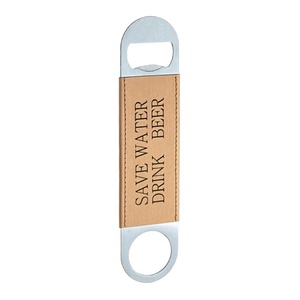 Cá Nhân Thép Không Gỉ PU Chai Bia Mở Laser Khắc Giả Da Mở Cho Nhà Bếp Wedding Bar Home Đảng - Product Image 2