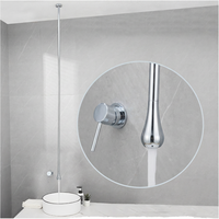 Robinet de salle de bain de luxe moderne en laiton, design goutte d'eau, à suspendre au plafond, mural ou à poser sur comptoir, avec cartouche en céramique et débit contrôlé