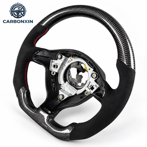 Volant de course en fibre de carbone Carbonxin 3 branches noir avec surpiqûres rouges - Product Image 5