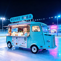 Remolque de Comida Móvil Eléctrico Citroën Retro Vintage con Fundidor de Queso Raclette Eléctrico Comercial para Pista de Hielo