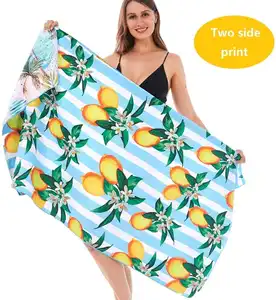 Nuovo Telo da Mare in Microfibra <span class=keywords><strong>di</strong></span> <span class=keywords><strong>Velluto</strong></span> a Doppio Lato, Personalizzato, ad Asciugatura Rapida, Compresso, per <span class=keywords><strong>Spiaggia</strong></span> e Piscina, Oversize, con Stampa Digitale - Product Image 1