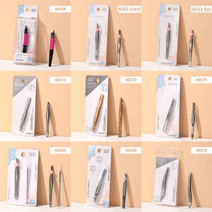 Venta de fábrica, muchos estilos, instrumentos de belleza de colores, pinzas para <span class=keywords><strong>cejas</strong></span>, logotipo personalizado, Clip de depilación de <span class=keywords><strong>cejas</strong></span> oblicuo plano - Product Image 2