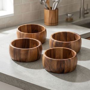 Bols gigognes légers en bois d'olivier faits à la main, style rustique moderne, décoration de cuisine, cadeau de pendaison de crémaillère ou pour chef - Product Image 2