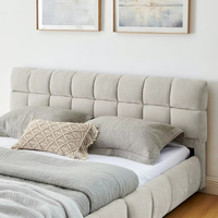 Lit plateforme moderne King Size réglable avec tiroirs de rangement en bois, rembourré en chenille douce, écologique et durable