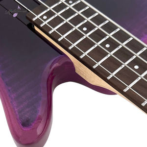 جيتار باس 2V2T قائمة جديدة تصميم الأزياء بارد رماد الخشب الأرجواني لهب الجسم القيقب باس كهربائي - Product Image 4