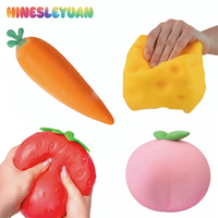 Jouet Squishy Géant Fraise, à Rebond Lent, en TPR Souple, Anti-Stress, Forme de Fruit Réel, Jouet Sensoriel Fidget