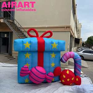 Kotak hadiah penggunaan dekorasi dapat ditiup kotak permen tiup gratis cetakan kotak permen biru dapat dipompa - Product Image 5