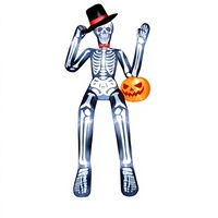 Squelette gonflable géant d'Halloween avec éclairage LED, décoration de jardin gonflable, accessoire de toit extérieur, affichage festif effrayant