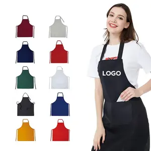 Kitchen Cooking Chef Custom Printed Logo Apron For Nail Techs Customized Salon Barber Work Waitress Apron