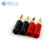 Connecteur d'amplificateur audio sans soudure à vente chaude, fiche mâle 1P, fiche banane, bornes en laiton codées par couleur, boîtier PC, tête de lanterne, vis 4 mm