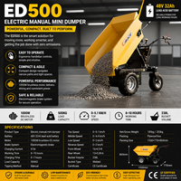 Nouveau mini-dumper hydraulique à transmission gauche Euro 5, faible vibration, chariot de transport portable, livraison gratuite, vente chaude à prix réduit