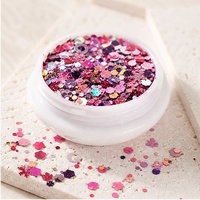 Lot de 12 pots de paillettes en polyester écologiques et non toxiques pour l'artisanat, les gobelets en résine et Noël