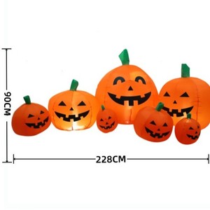 Decoración de Patio para Halloween, Accesorios de Fiesta de Terror, Siete Calabazas Inflables con Luces LED, Modelo Luminoso - Product Image 6