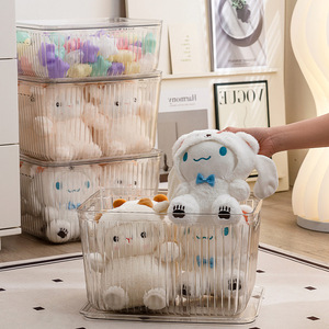 Storage Box With Lid Rectangular Stackable Toy Organizer For Home Desktop Wardrobe Clothing Storage - Product Image 1