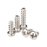 Vis à tarauder à tête ronde à empreinte cruciforme métrique en acier au carbone, à pointe tranchante, nickelée, grade 2