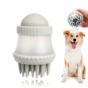Cepillo de masaje de goma suave para perros y gatos, dispensador de champú para mascotas, hecho de fábrica - Product Image 2