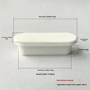 حوض غسيل سيراميك مقاوم للماء ومضاد للروائح من يويكسوان موديل 0010، تصميم بيضاوي طويل مع مخرج فائض وسدادة سيليكون مطاطية صنع في الصين - Product Image 2