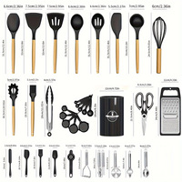 Ustensiles de cuisine en silicone résistant à la chaleur, ensemble de 34 pièces, cuillère, gadgets de cuisine antiadhésifs, ensemble de cuisine en silicone
