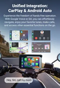 Ottocast Universal IP67 Impermeable Pantalla táctil de 5 pulgadas CarPlay inalámbrico y Android Auto Display para motocicleta