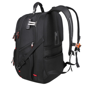 17.3" Large Waterproof Eco-Friendly Polyester Softback <b>Laptop</b> <b>Backpack</b> Arcuate Shoulder Strap Zipper Closure Business Portable - Product Image 3