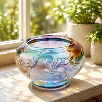 Pot à trésors en verre cristal fait main Artfamily, motif poisson rouge, art populaire, style ethnique, décoration d'intérieur, cadeaux haut de gamme, salon, bureau