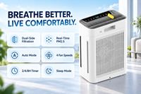 Purificateur d'air Vansu H13 True HEPA pour la maison et les animaux domestiques, capteur PM2.5, filtre à charbon actif, aromathérapie, élimine les odeurs d'animaux, la poussière et les allergènes