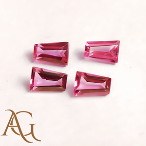 บุษราคัมสีชมพูธรรมชาติทรงสี่เหลี่ยมคางหมูเหลี่ยมเพชรพลอยหลวมเคลือบ4x6มม. 5x7มม. 6x8มม. 8x10mm - Product Image 1