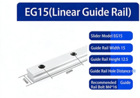 Rail de guidage linéaire CNC EGR15 avec curseur et roulement, adapté aux guides de machines de fraisage CNC