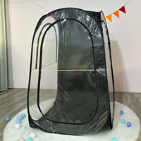 Tente de pêche transparente en PVC pour une personne - Aucun assemblage requis, pliable et portable avec protection anti-moustiques