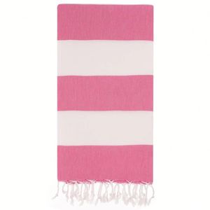 Grande serviette de plage moderne à séchage rapide en mélange de coton turc, imprimée à rayures personnalisées, surdimensionnée, avec pompons, pour la maison et les sports d'été - Product Image 4