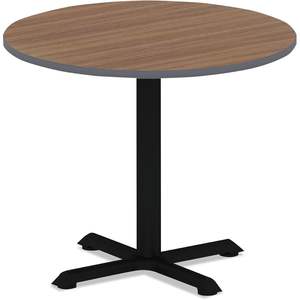 Bases de una sola columna de la serie Alera Hospitality para mesas de conferencias, 27.5 pulgadas de diámetro, 28.5 pulgadas de altura, capacidad de 300 lb, acero negro - Product Image 1