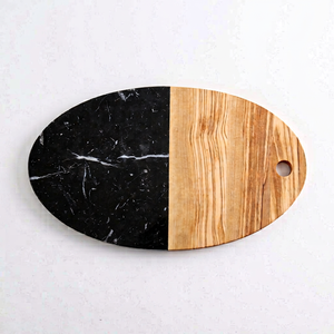 Round Wooden Cutting <b>Board</b> <b>Black</b> Resin Classic Design Food Grade 400mm Non-slip Coaster Eco-Friendly Disposable Bar Drink Beer - Product Image 1