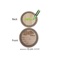 Bonjour monde nouveau-né signe 15 cm écologique en bois découpé au laser décoration d'annonce de naissance
